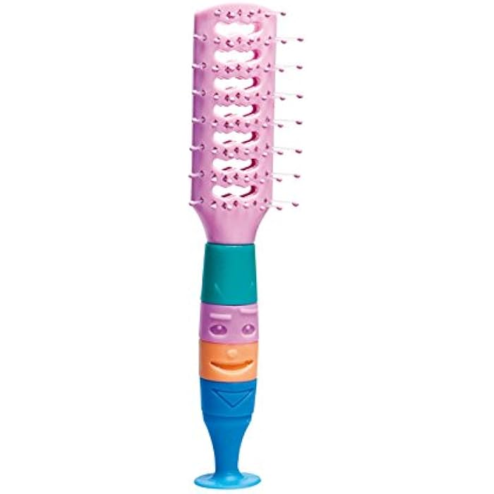 TITANIA Mini Professional Kids Detangling Brush Tunnel Brush Series Hello Suction